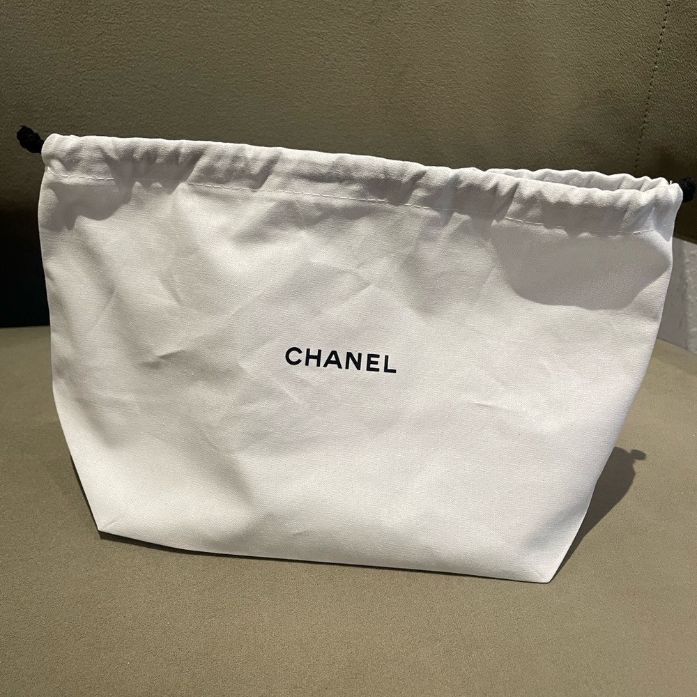 Chanel White Drawstring Pouch